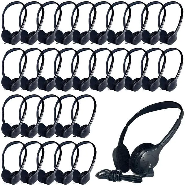 Main image of 30 Pack Class Set Headphones for Kids Students School Classroom Bulk Earphones Adjustable with 3.5 mm Jack for Library Children Adults(006 Black)