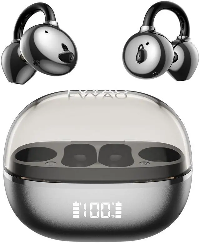Main image of Open Ear Clip on Earbuds Bluetooth Headphones Wireless Ear Buds | Bluetooth 5.4 LED Digital Display IPX5 Waterproof HiFi Stereo 36H Playtime Comfortable Lightweight