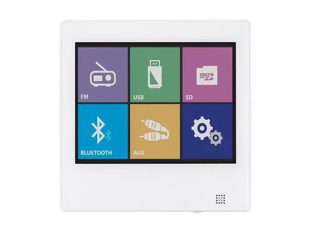 Alt view image 3 of 6 - Wall Mount Music Amplifier - 40 Watts, with Touch Screen Bluetooth 4.1, Line Level Aux, FM Radio, and Wireless IR Remote - Commercial Audio