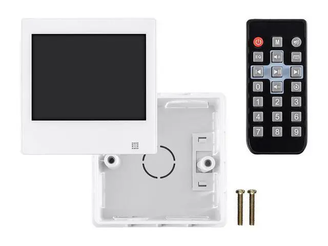 Alt view image 6 of 6 - Wall Mount Music Amplifier - 40 Watts, with Touch Screen Bluetooth 4.1, Line Level Aux, FM Radio, and Wireless IR Remote - Commercial Audio