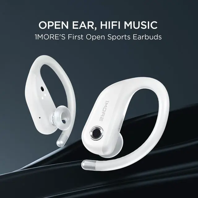 Alt view image 2 of 7 - Fit Open Earbuds S50, Open Ear Wireless Headphones Bluetooth 5.3 with 4 Microphone, Earbuds with Earhooks for Sports Running, IPX7, Fast Charging, 38H-Playtime, Preset EQ Via App, White