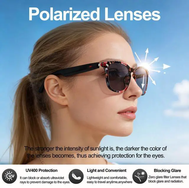 Alt view image 4 of 7 - 164-Language AI Smart Glasses: The Ultimate Bluetooth Audio Eyewear | Photochromic lenses,170mAh power, instant AI translate for all-day life