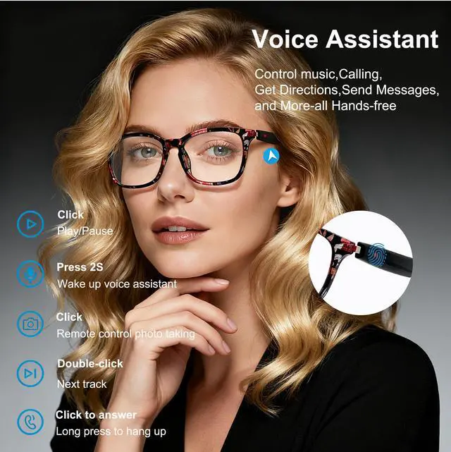 Alt view image 7 of 7 - 164-Language AI Smart Glasses: The Ultimate Bluetooth Audio Eyewear | Photochromic lenses,170mAh power, instant AI translate for all-day life