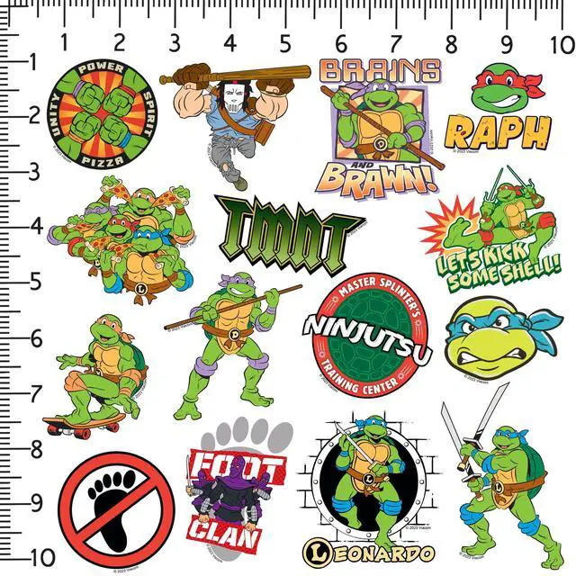 Alt view image 2 of 6 - TMNT Teenage Mutant Ninja Turtles 50CT Sticker, Indoor/Outdoor, Set of 50