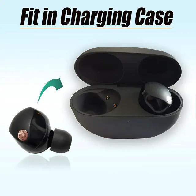 Alt view image 4 of 6 - Memory Foam Replacement Ear Tips for Sony WF-1000XM5 with Filter Screen | 4 Pairs L/M/S/XS, Anti-Slip Tips for Sony Earbuds, Noise Isolating & Comfort Fit, Compatible with WF-1000XM4, Black