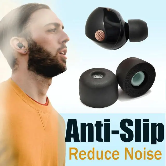 Alt view image 5 of 6 - Memory Foam Replacement Ear Tips for Sony WF-1000XM5 with Filter Screen | 4 Pairs L/M/S/XS, Anti-Slip Tips for Sony Earbuds, Noise Isolating & Comfort Fit, Compatible with WF-1000XM4, Black