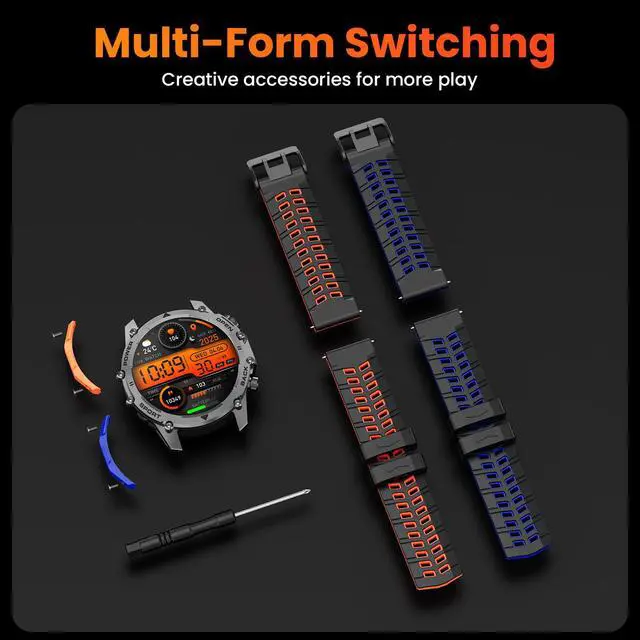 Alt view image 7 of 7 - Smart Watches for Men (Call/Notification),1.52''HD Military Smart Watch with Heart Rate/Sleep Monitor/Pedometer for Android and iOS,DIY Design Fitness Tracker,1 Pack with 2-Piece Look Set