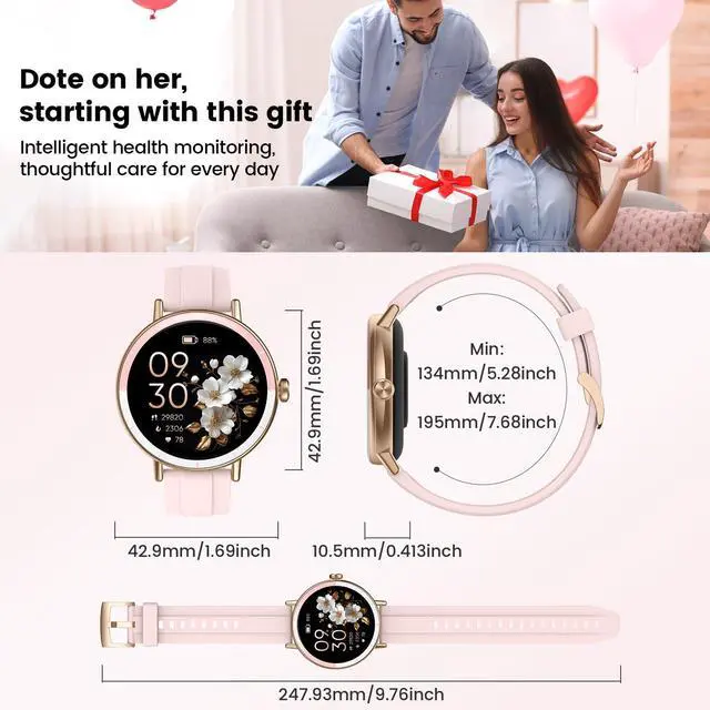 Alt view image 4 of 6 - Smart Watches for Women, 1.27" HD Fitness Tracker with Bluetooth Calls(Answer&Make) IP68 Waterproof Smartwatch Compatible IOS/Android, 100+ Sport Modes Watch with Heart Rate/Sleep Monitor Pedometer