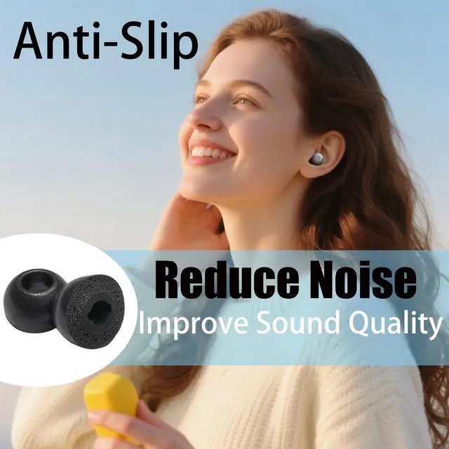 Alt view image 3 of 6 - Memory Foam Ear Tips for Google Pixel Buds Pro 2 - Noise Isolating Replacement Earbud Tips, Soft Comfort Fit & Superior Sound Works with Pixel Buds Pro 2 Case (S/M/L)