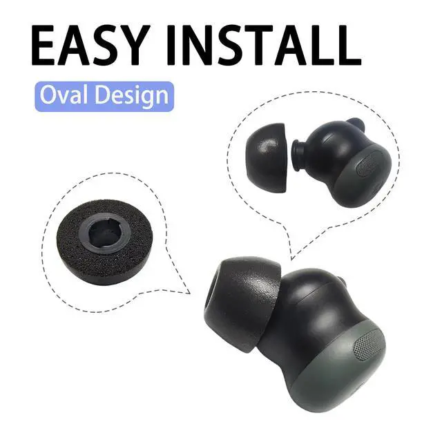 Alt view image 4 of 6 - Memory Foam Ear Tips for Google Pixel Buds Pro 2 - Noise Isolating Replacement Earbud Tips, Soft Comfort Fit & Superior Sound Works with Pixel Buds Pro 2 Case (S/M/L)