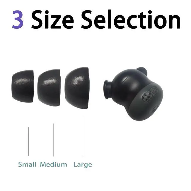 Alt view image 5 of 6 - Memory Foam Ear Tips for Google Pixel Buds Pro 2 - Noise Isolating Replacement Earbud Tips, Soft Comfort Fit & Superior Sound Works with Pixel Buds Pro 2 Case (S/M/L)