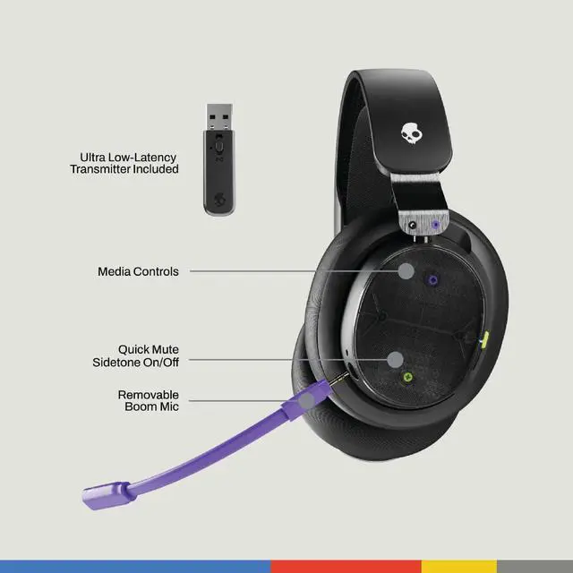 Alt view image 3 of 7 - PLYR Multi-Platform Wireless Gaming Headset - Digi-Black | Bluetooth Headphones, Removable Mic, 24 Hours Play, PC, Xbox, PlayStation, 2.4GHz Low Latency Wireless Transmitter Included