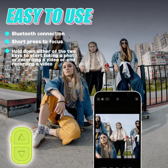 Alt view image 4 of 7 - TikTok Scrolling Ring Remote, Bluetooth Page Turner for iPhone/Android/iPad, HandsFree Scroll/Like/Next/Volume Control, Rechargeable USBC, Includes Phone Stand
