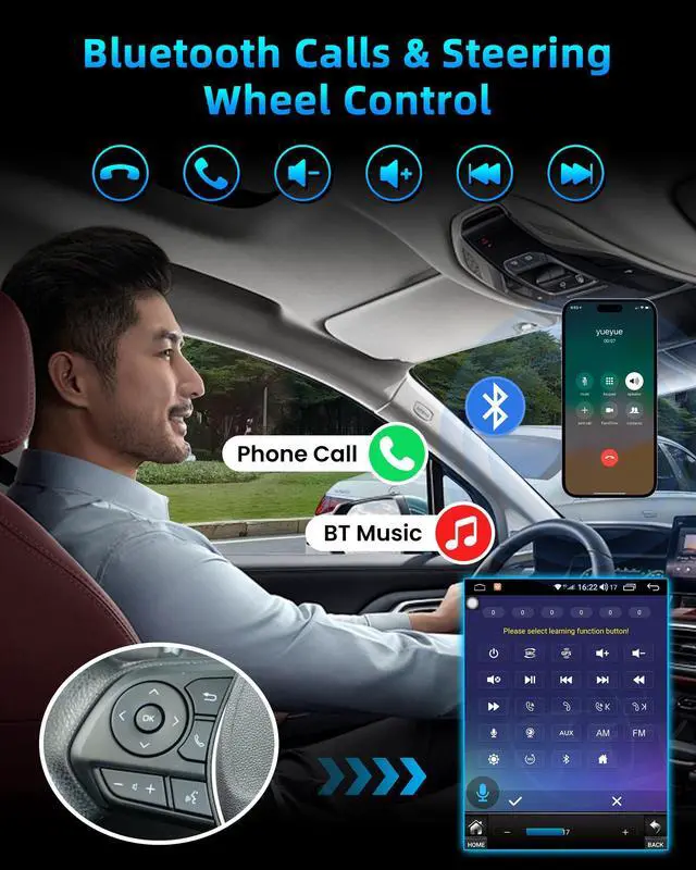 Alt view image 2 of 7 - Andriod 15 Car Stereo Radio for Chevy Cruze 2009-2015: 10.4 Inch IPS Touchscreen Wireless CarPlay Andriod Auto Bluetooth GPS Navigation 5G WiFi 1080P Backup Camera Steering Wheel Control FM