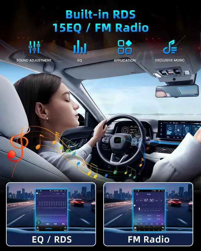 Alt view image 5 of 7 - Andriod 15 Car Stereo Radio for Chevy Cruze 2009-2015: 10.4 Inch IPS Touchscreen Wireless CarPlay Andriod Auto Bluetooth GPS Navigation 5G WiFi 1080P Backup Camera Steering Wheel Control FM