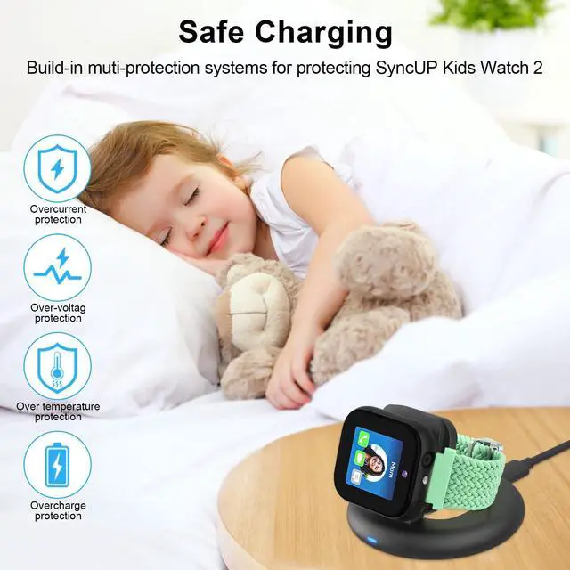 Alt view image 5 of 7 - Foldable Magnetic Charging Dock Compatible for Sync UP Kids Watch 2 Charger | Portable & Safe Charger with 3.3 FT C Cable for TMobile Sync UP Kids Watch 2, Replacement Charging Stand(Not for SyncUP 1)