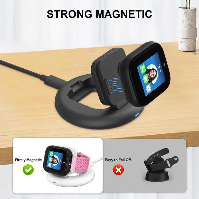Alt view image 4 of 7 - Foldable Magnetic Charging Dock Compatible for Sync UP Kids Watch 2 Charger | Portable & Safe Charger with 3.3 FT C Cable for TMobile Sync UP Kids Watch 2, Replacement Charging Stand(Not for SyncUP 1)