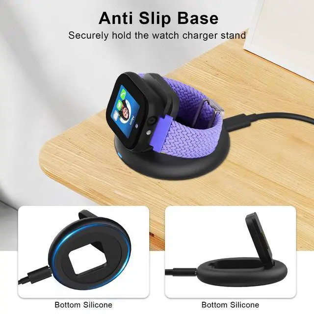 Alt view image 7 of 7 - Foldable Magnetic Charging Dock Compatible for Sync UP Kids Watch 2 Charger | Portable & Safe Charger with 3.3 FT C Cable for TMobile Sync UP Kids Watch 2, Replacement Charging Stand(Not for SyncUP 1)