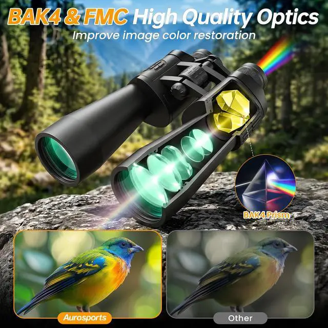 Alt view image 5 of 7 - 20x70 Binoculars for Adults with 70mm Large Objective Lens | High Powered, Enhanced Low-Light Performance, BAK4 Prism FMC HD Optics, Bird Watching, Cruise Ships, Hunting