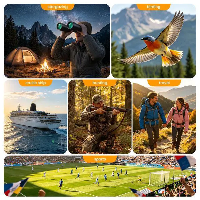 Alt view image 6 of 7 - 20x70 Binoculars for Adults with 70mm Large Objective Lens | High Powered, Enhanced Low-Light Performance, BAK4 Prism FMC HD Optics, Bird Watching, Cruise Ships, Hunting