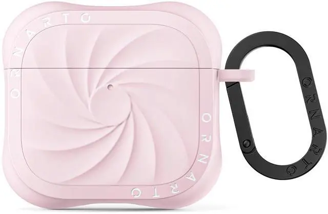Main image of Vortuxe for AirPods 4 Case, Liquid Silicone, Chalk Pink | Vortex Liquid Silicone, 2X MIL-STD Drop Protection, Anti-Scratch, Wireless Charging, Metal Carabiner
