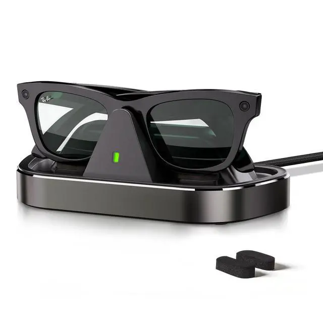 Main image of Charging Station for Meta Ray-Ban Glasses (Gen 1 2), Compatible with Wayfarer, Skyler, Headliner & Oakley Meta HSTN with LED Indicator, Slate