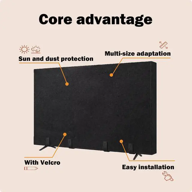 Alt view image 6 of 7 - TV moving box 75 inch,TV Cover for Moving Dust Anti-Scratch, Fits 70-75 inch TV Screen Protector with Bottom Strap, Heavy Duty Felt Material for Moving, Home Renovation, Pet Scratch Protection Black