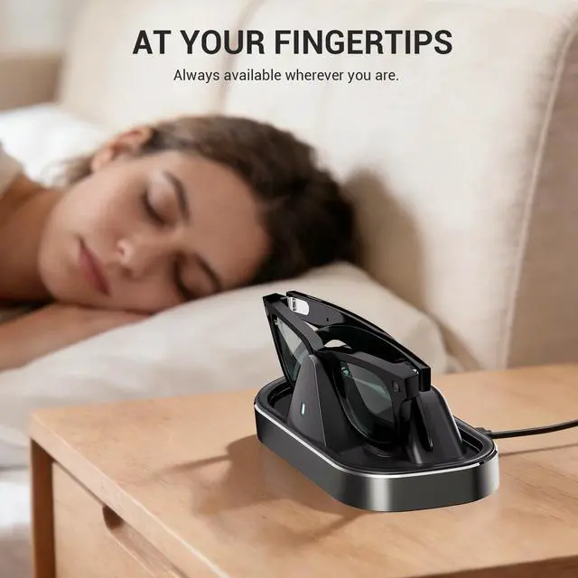 Alt view image 7 of 7 - Charging Station for Meta Ray-Ban Glasses (Gen 1 2), Compatible with Wayfarer, Skyler, Headliner & Oakley Meta HSTN with LED Indicator, Slate