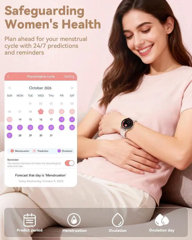 Alt view image 6 of 7 - Smart Watches for Women (Android/iPhone), 1.32'' AMOLED Smart Watch with Make/Answer Call, Heart Rate, SpO2, Sleep Monitor, 110+ Sport Modes Fitness Tracker Watch, 2Bands