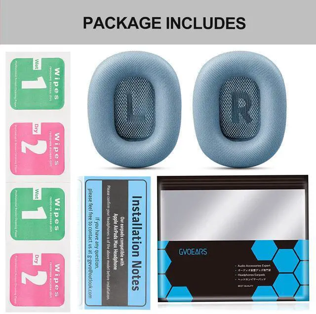 Alt view image 7 of 7 - Premium Replacement Ear Cushions for Apple AirPods Max Headphone, Protein Leather Memory Foam Earpads (Leather-Blue)