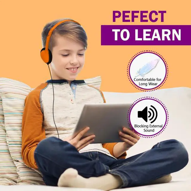 Alt view image 2 of 7 - Wired Headphones Bulk 6 Pack Multi Colors for Kids, On-Ear with 3.5mm Jack, 4ft Tangle Free Cable, Comfortable Fit, Cost Effective, Ideal for School Classroom Students