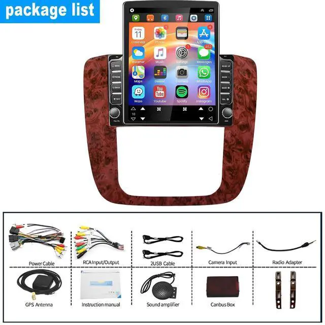 Alt view image 7 of 7 - 2+64G Car Radio for Chevy Tahoe Suburban Silverado GMC Sierra 2007-2013 | Car Stereo with Wireless Carplay Android Auto Bluetooth Touch Screen with WiFi FM GPS SWC Backup Camera
