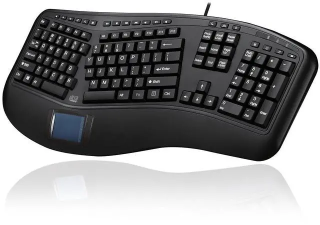 Main image of AKB-450UB Ergonomic Keyboard with Built-in Touchpad, Wired USB | Multimedia Hotkeys, Split Keys Design, Built-in Palm Rest for Comfort, Compatible for PC