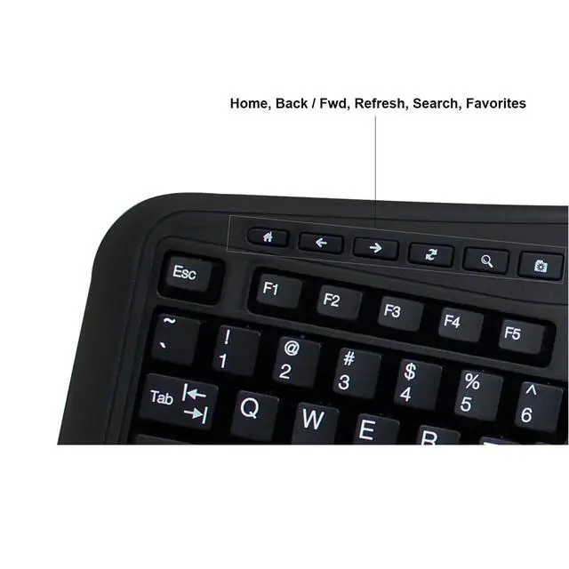 Alt view image 7 of 7 - AKB-450UB Ergonomic Keyboard with Built-in Touchpad, Wired USB | Multimedia Hotkeys, Split Keys Design, Built-in Palm Rest for Comfort, Compatible for PC