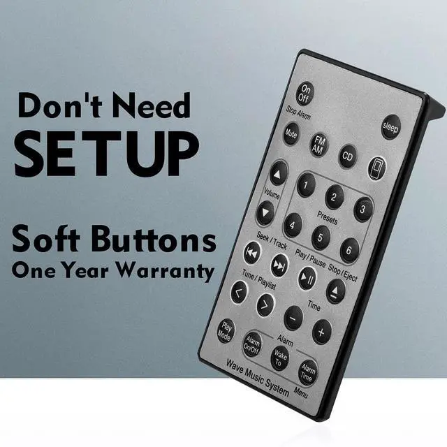 Alt view image 2 of 7 - Replacement Remote Control for Bose Wave Sound Touch Music Radio System I II III IV - Without Battery Silver Color