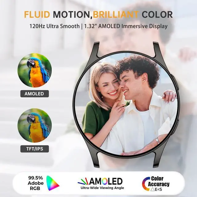 Alt view image 3 of 6 - AI Smart Watch for Women Men with GPT, 1.32" AMOLED Fitness Tracker with Heart Rate/Sleep/SpO2 Monitor, Waterproof Smartwatch for Android/iPhone Phones (Black)