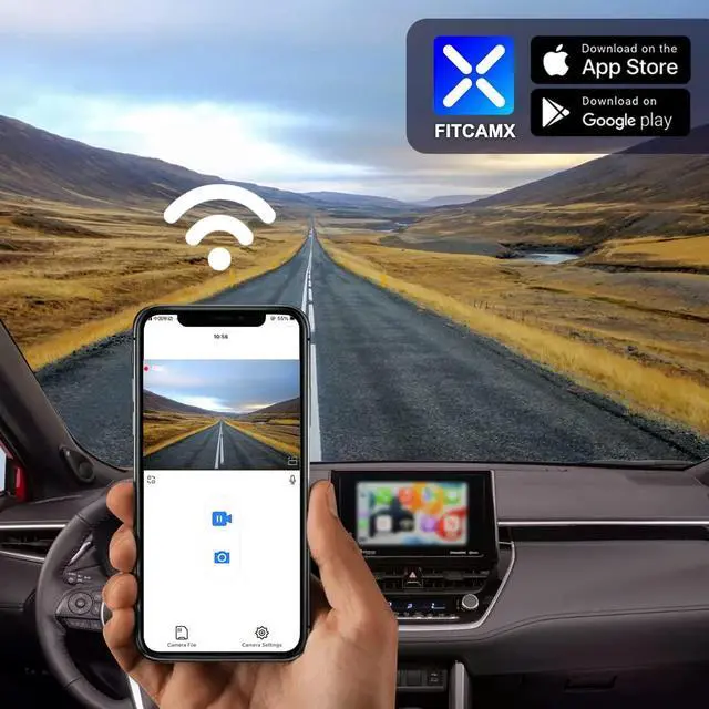 Alt view image 4 of 6 - 4K Dash Cam Suitable for Toyota Corolla Cross 2023-2026 & Hybrid (NOT Corolla), OEM Factory Look, UHD 2160P Video, Built-in WiFi & APP, Loop Recording, G-Sensor, Plug & Play, 64GB Card