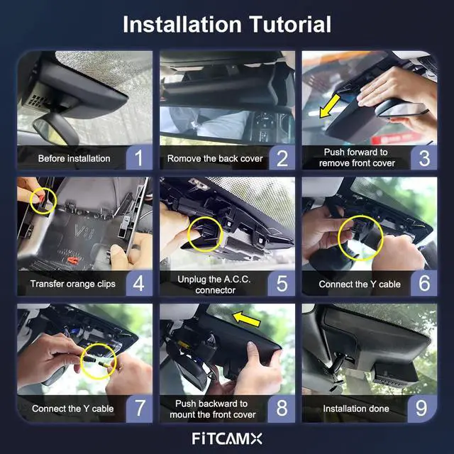 Alt view image 5 of 6 - 4K Dash Cam Suitable for Toyota Corolla 2023-2026 Sedan Hybrid Hatchback, OEM Factory Look, 2160P UHD Video, Built-in WiFi & APP, Loop Recording, G-Sensor, Easy to Install, 64GB Card