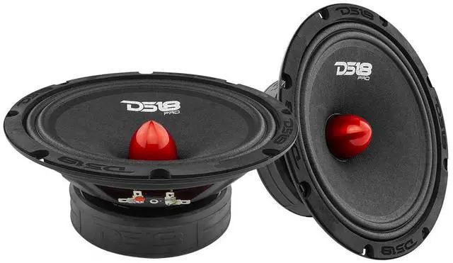 Main image of 2X PRO-GM8.4B Loudspeaker - 8", Midrange, Red Aluminum Bullet, 580W Max, 4 Ohms,1.5" Kapton VC Premium Quality Audio Door Speakers for Car or Truck Stereo Sound System (2 Speakers)