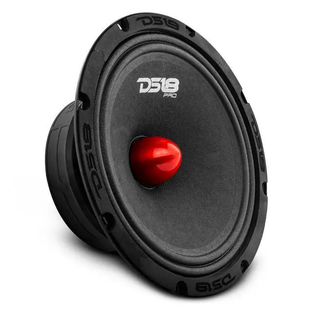 Alt view image 2 of 6 - 2X PRO-GM8.4B Loudspeaker - 8", Midrange, Red Aluminum Bullet, 580W Max, 4 Ohms,1.5" Kapton VC Premium Quality Audio Door Speakers for Car or Truck Stereo Sound System (2 Speakers)