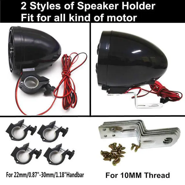 Alt view image 6 of 7 - 12V 4 Channel UTV ATV Golf Cart Motorcycle Weatherproof Bluetooth Speakers MP3 Music Player Sound Audio Stereo Amplifier System AUX in USB SD FM Radio Motorbike Speaker