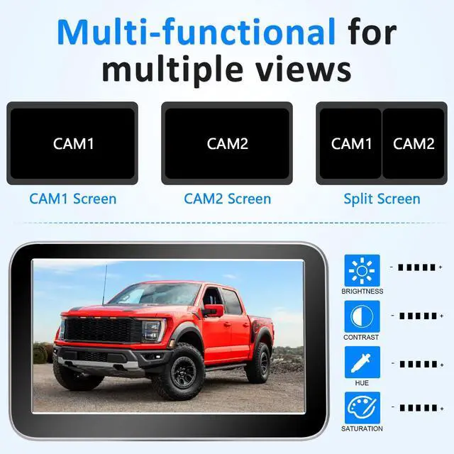 Alt view image 7 of 7 - Wireless Backup Camera for Truck, Rear View Camera for Pickup, 7" Monitor | Clear Night Vision, 12-Mins Easy Install for Truck & RV Owners, for Towing Campers, Trailers and 5th Wheels