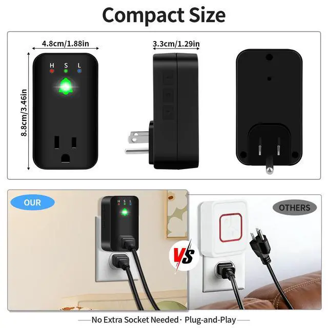 Alt view image 2 of 7 - Power Failure Alarm, WiFi Power Outage Alarm for Freezer, App Notifications | Voltage Detection, 110dB Adjustable LED Indicator, Power Monitor for GFCI Trips, Freezer, Sump Pump, Aquarium