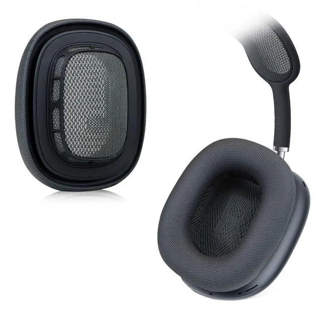 Alt view image 3 of 7 - Ear Cushions for Apple AirPods Max Headphones, Protein Leather Earpads Replacement Covers Cups Pads with Sofer Memory Foam and Magnet(Black)