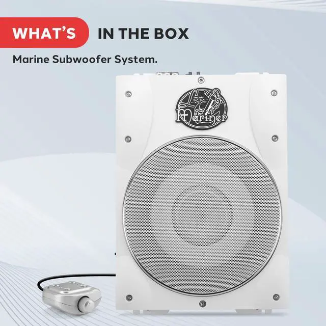Alt view image 7 of 7 - 8" Subwoofer, 1000W Low-Profile Marine Waterproof Car Subwoofer with Built-in Amplifier, Adjustable Bass Boost, Remote Level Control, RCA Input, Phase Shift (14.5" x 9.5" x 3")