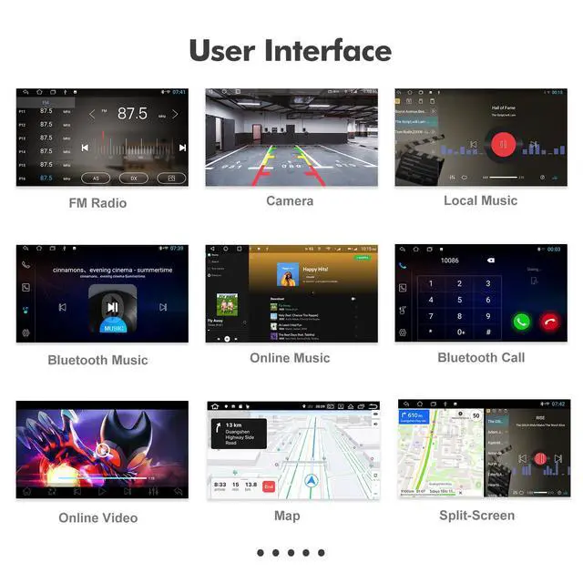 Alt view image 7 of 7 - 2+32G Android 12 Double Din Car Stereo for Honda Civic 2016-2020 with 9 Inch Touchscreen Radio Built-in Wireless Carplay/Android Auto/GPS/Bluetooth/FM/AUX-in/Steering Wheel Controls/Backup Camera