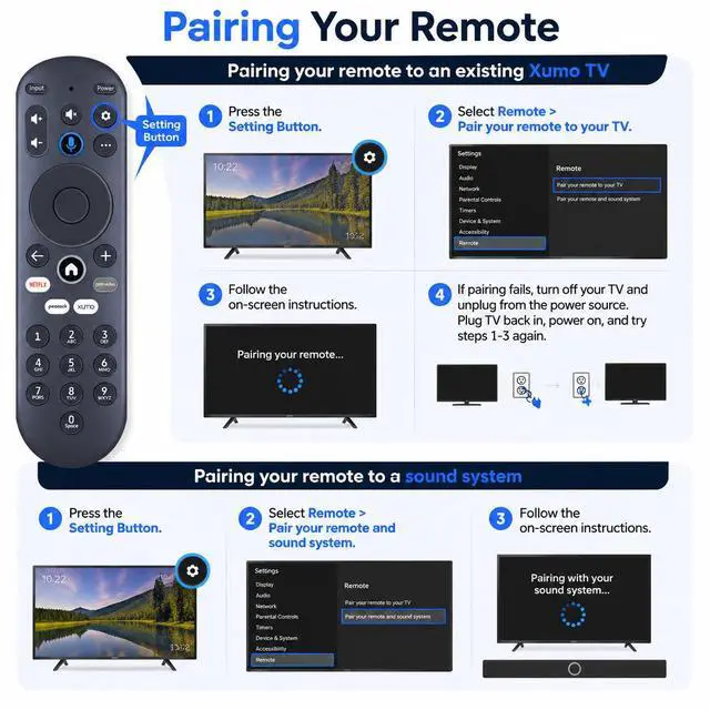 Alt view image 6 of 7 - Replacement Voice Remote Control for Element Xumo TV Stream Box | Compatible with Element 4K UHD HDR Xumo TV E500AC65C E500AC43C E500AC55C E500AC50C E500AE98C E300AE24C E550AE55C E550AE75C