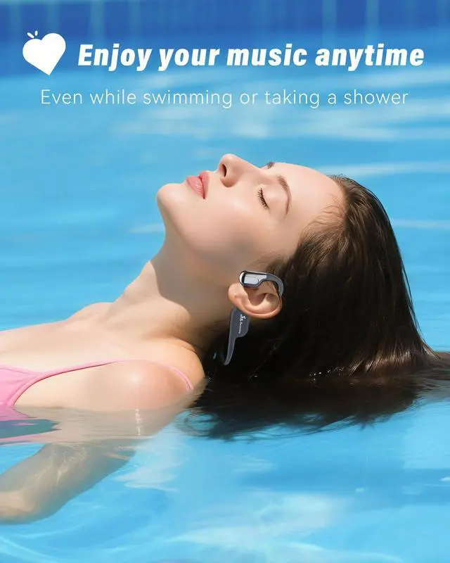 Alt view image 4 of 7 - Swimming Headphones, Bone Conduction Earbuds IP68 Waterproof Earbuds | 8G MP3 Player Swimming Earphones Underwater, Bluetooth 5.4 Open Ear Headphones for Swim Run Cycle Surf