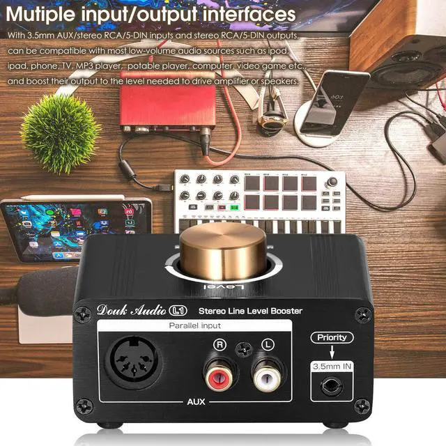 Alt view image 3 of 7 - L1 Mini Stereo Line Level Booster Amplifier Audio Preamp with 20dB Gain and Volume Control