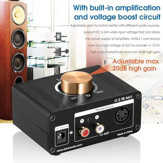 Alt view image 4 of 7 - L1 Mini Stereo Line Level Booster Amplifier Audio Preamp with 20dB Gain and Volume Control